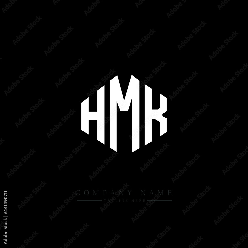 HMK letter logo design with polygon shape. HMK polygon logo monogram. HMK cube logo design. HMK hexagon vector logo template white and black colors. HMK monogram. HMK business and real estate logo. 