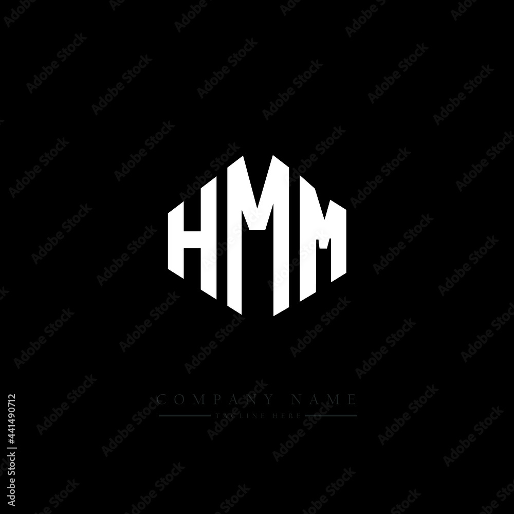 HMM letter logo design with polygon shape. HMM polygon logo monogram. HMM cube logo design. HMM hexagon vector logo template white and black colors. HMM monogram. HMM business and real estate logo. 