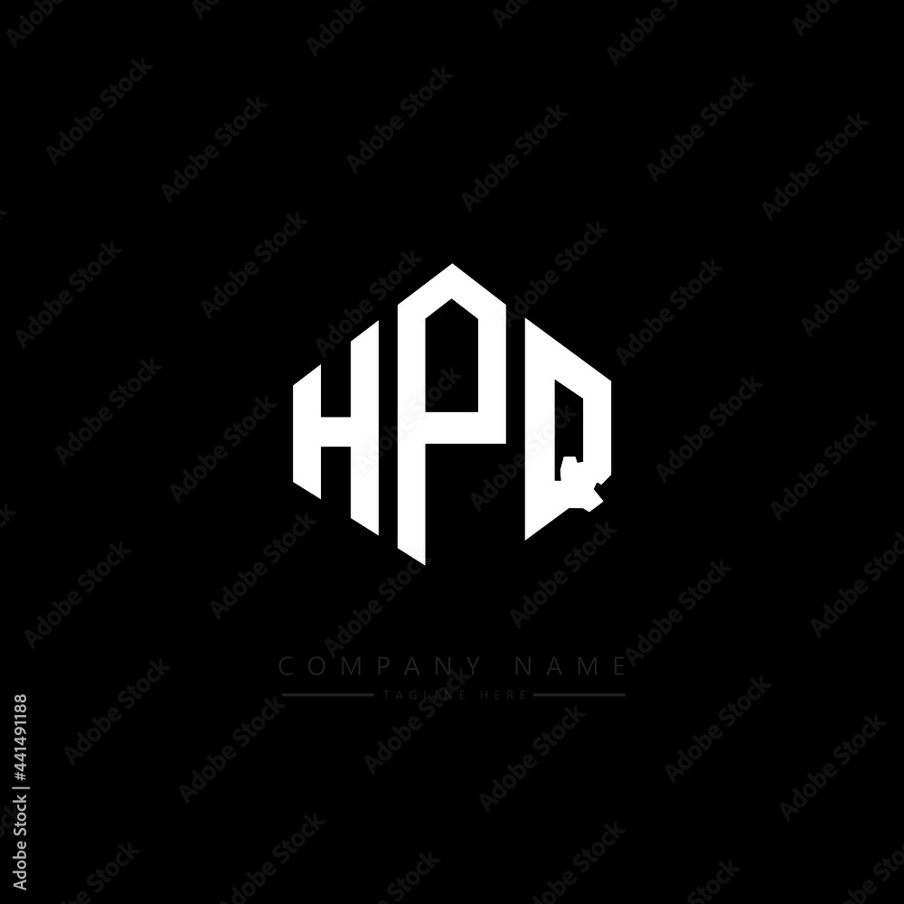 HPQ letter logo design with polygon shape. HPQ polygon logo monogram. HPQ cube logo design. HPQ hexagon vector logo template white and black colors. HPQ monogram. HPQ business and real estate logo. 