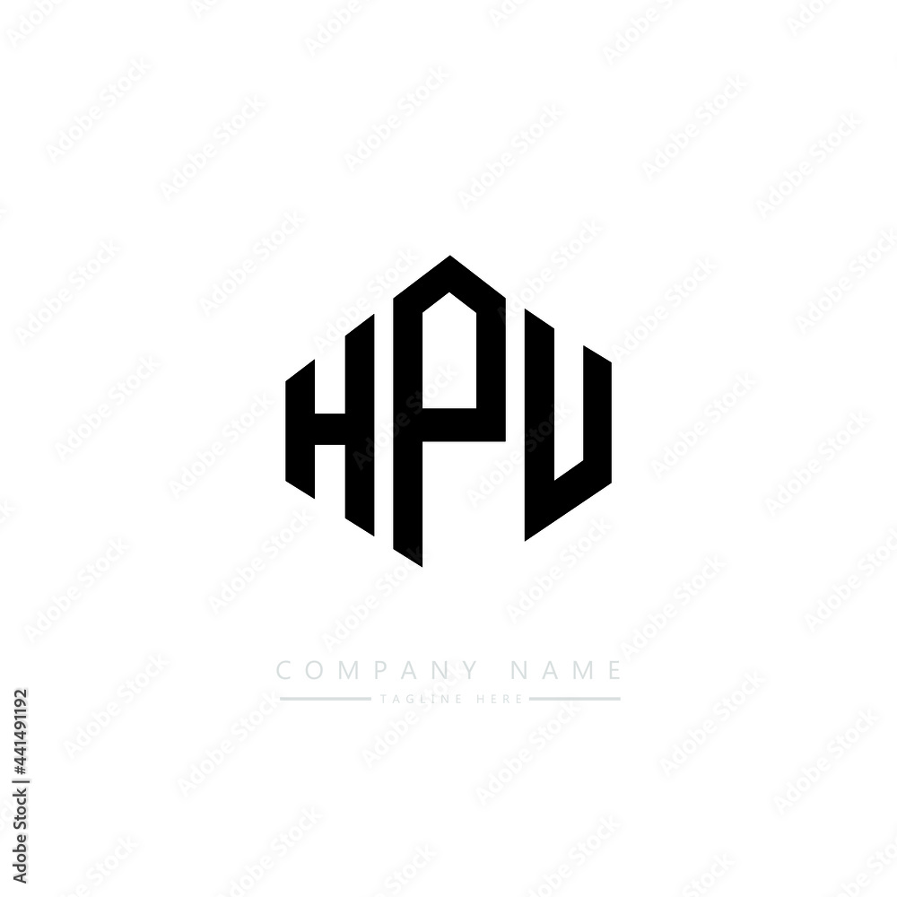 HPU letter logo design with polygon shape. HPU polygon logo monogram. HPU cube logo design. HPU hexagon vector logo template white and black colors. HPU monogram. HPU business and real estate logo. 