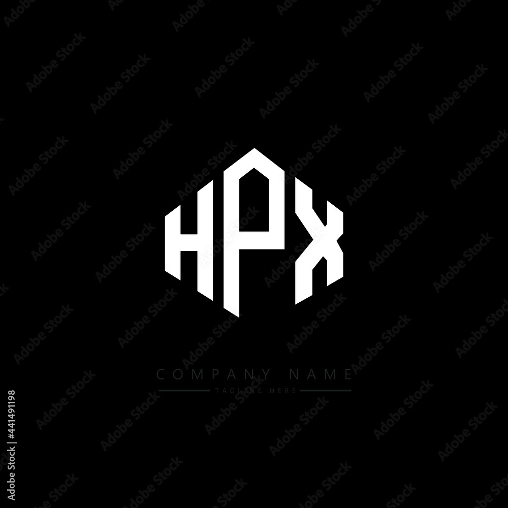 HPX letter logo design with polygon shape. HPX polygon logo monogram. HPX cube logo design. HPX hexagon vector logo template white and black colors. HPX monogram. HPX business and real estate logo. 