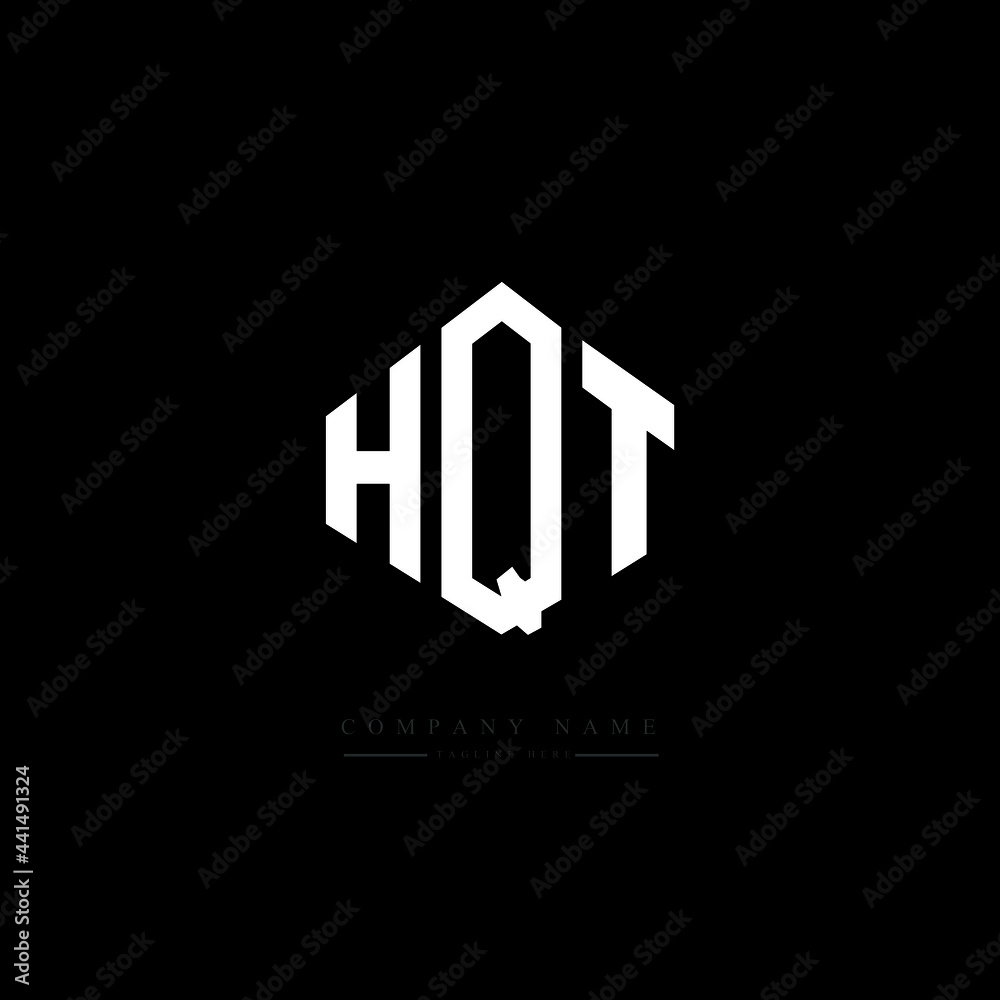 HQT letter logo design with polygon shape. HQT polygon logo monogram. HQT cube logo design. HQT hexagon vector logo template white and black colors. HQT monogram. HQT business and real estate logo. 