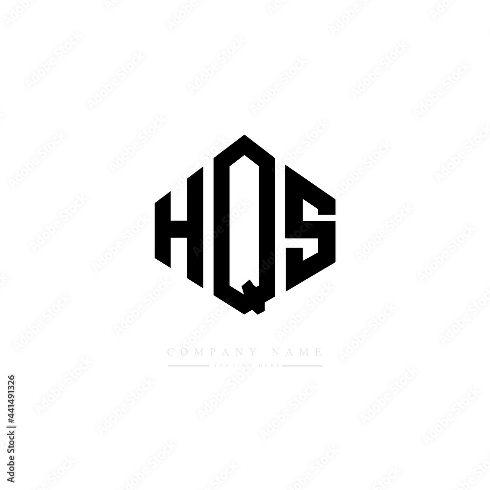 HQS letter logo design with polygon shape. HQS polygon logo monogram. HQS cube logo design. HQS hexagon vector logo template white and black colors. HQS monogram. HQS business and real estate logo. 