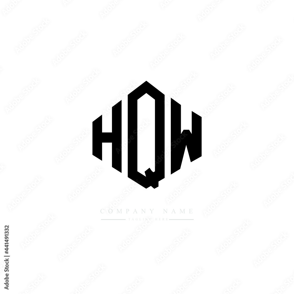 HQW letter logo design with polygon shape. HQW polygon logo monogram. HQW cube logo design. HQW hexagon vector logo template white and black colors. HQW monogram. HQW business and real estate logo. 
