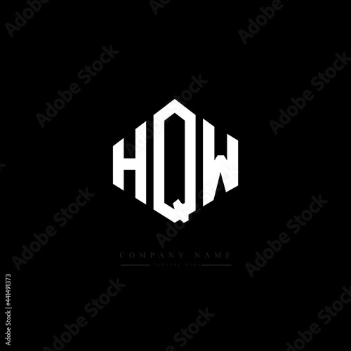 HQW letter logo design with polygon shape. HQW polygon logo monogram. HQW cube logo design. HQW hexagon vector logo template white and black colors. HQW monogram. HQW business and real estate logo.  © mamun25g