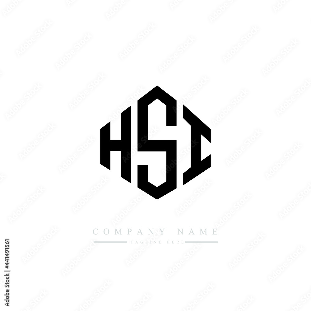 HSI letter logo design with polygon shape. HSI polygon logo monogram. HSI cube logo design. HSI hexagon vector logo template white and black colors. HSI monogram. HSI business and real estate logo. 