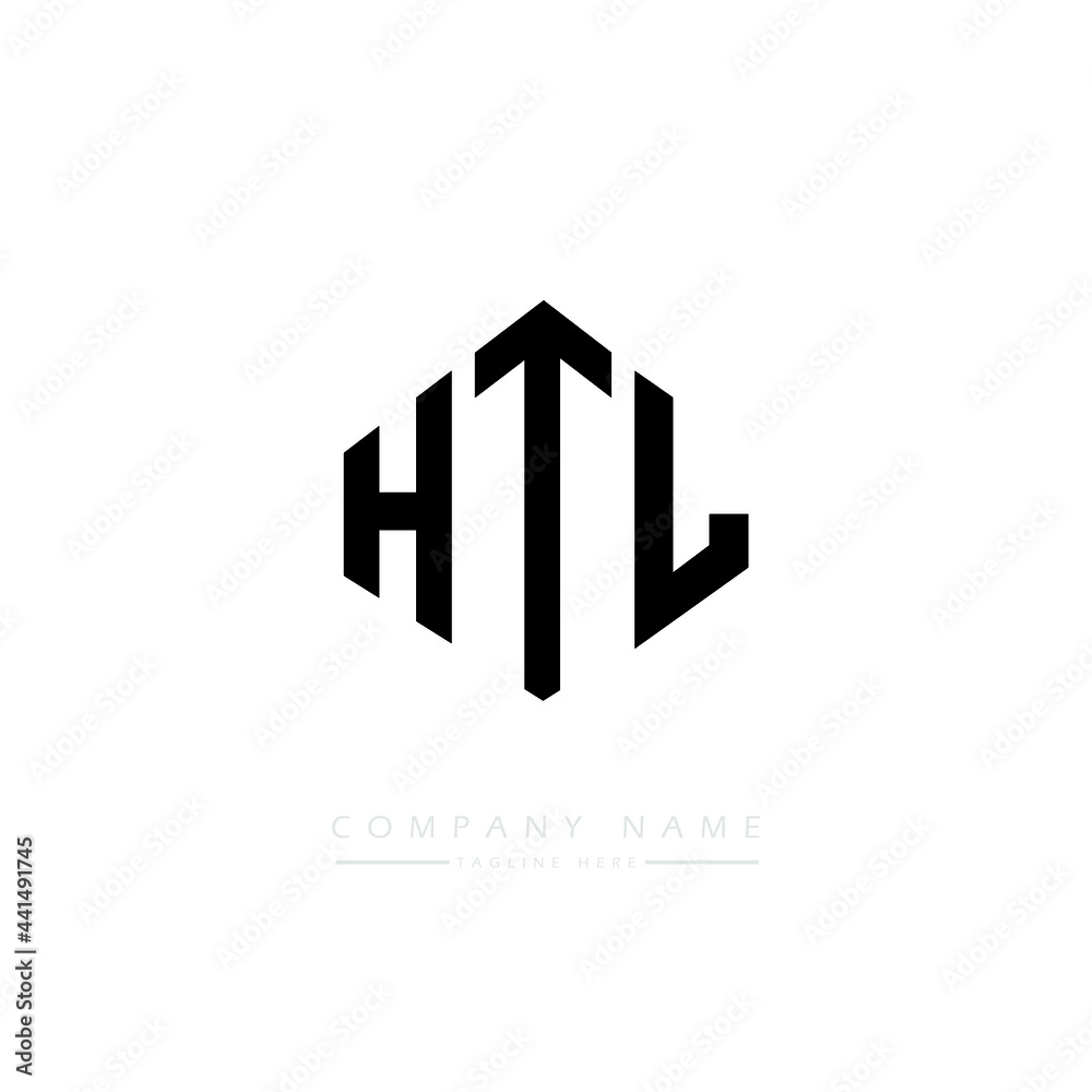 HTL letter logo design with polygon shape. HTL polygon logo monogram. HTL cube logo design. HTL hexagon vector logo template white and black colors. HTL monogram. HTL business and real estate logo. 