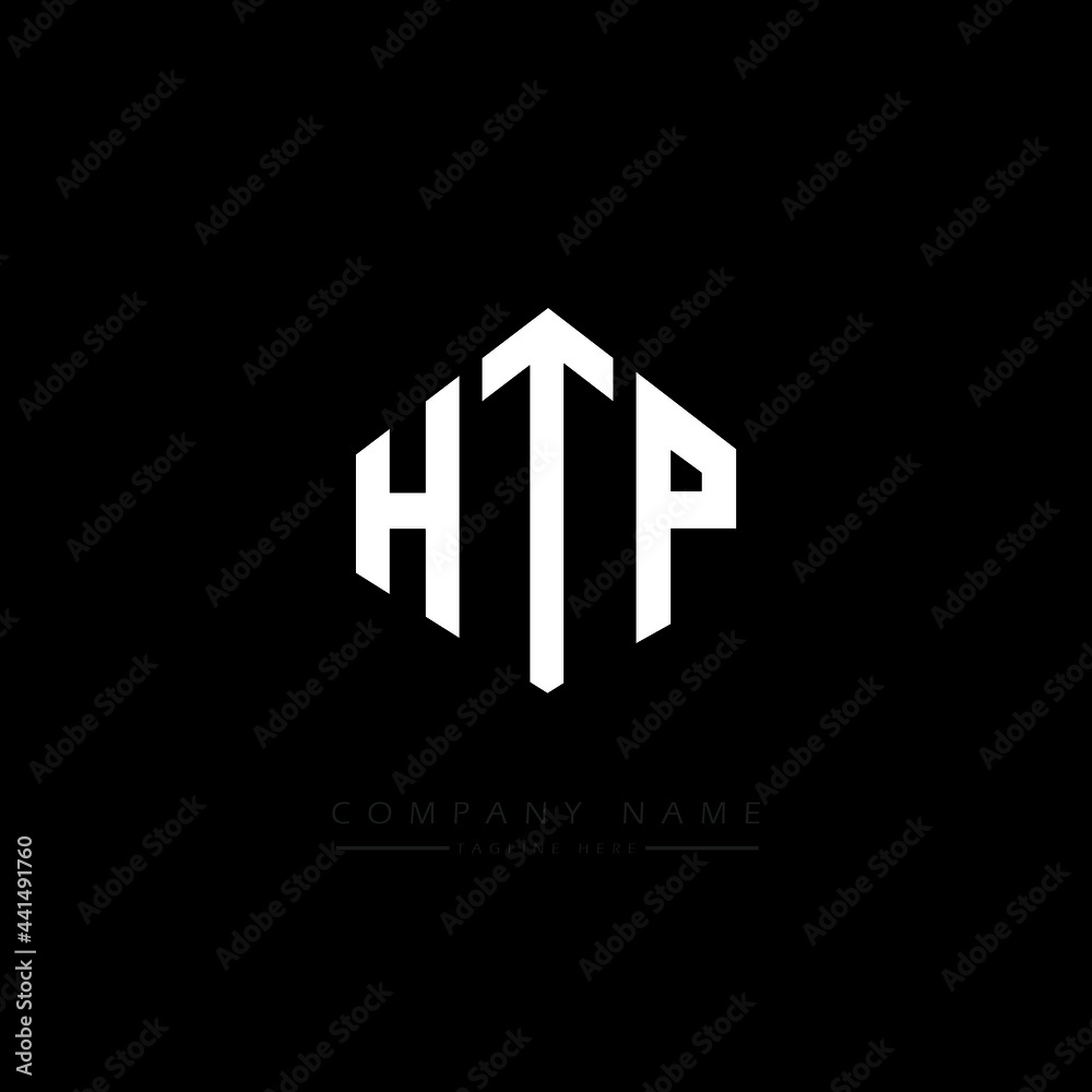 HTP letter logo design with polygon shape. HTP polygon logo monogram. HTP cube logo design. HTP hexagon vector logo template white and black colors. HTP monogram. HTP business and real estate logo. 