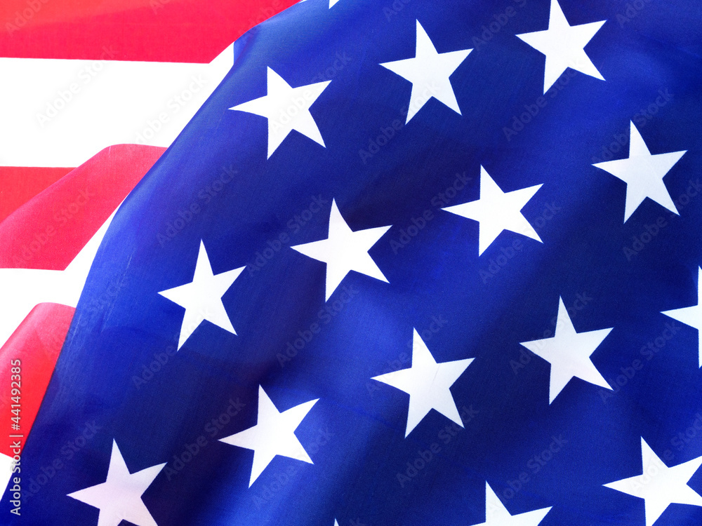 Close-up, the beautiful fabric American flag background. Independence day concept.. Close-up, the beautiful fabric American flag background. Independence day concept..