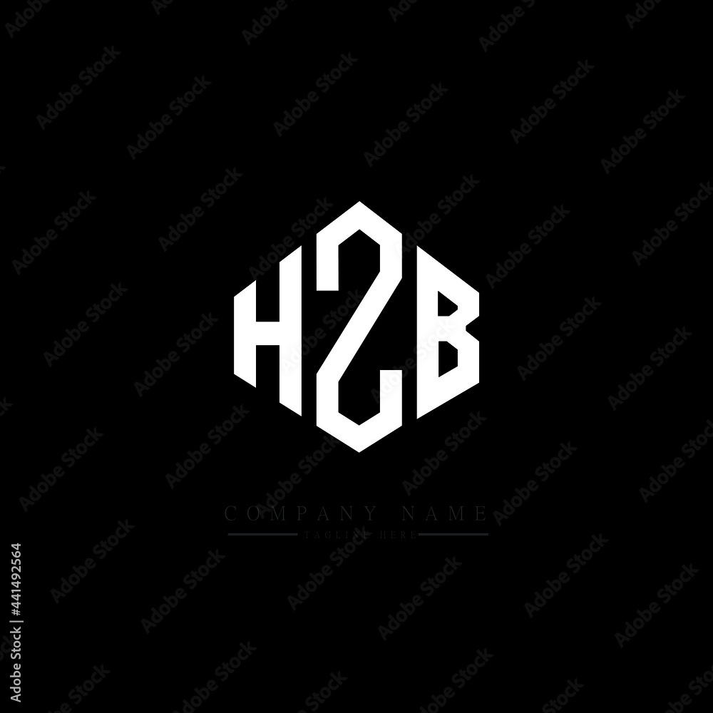 HZB letter logo design with polygon shape. HZB polygon logo monogram. HZB cube logo design. HZB hexagon vector logo template white and black colors. HZB monogram. HZB business and real estate logo. 