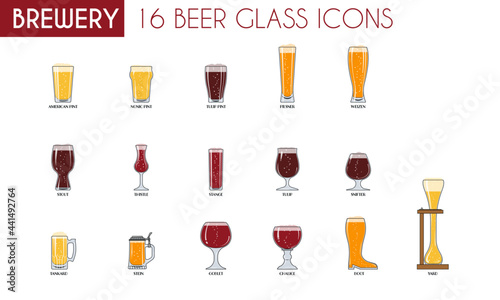 Beer Glass Icon Set