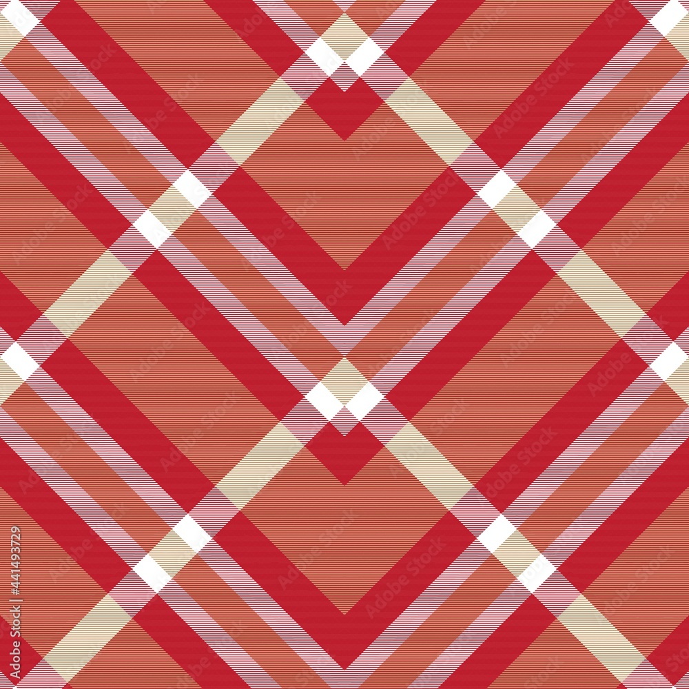 Red Chevron Plaid Tartan textured Seamless Pattern Design