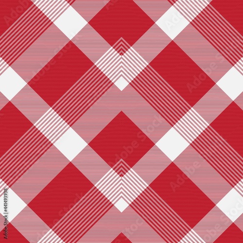Red Chevron Plaid Tartan textured Seamless Pattern Design