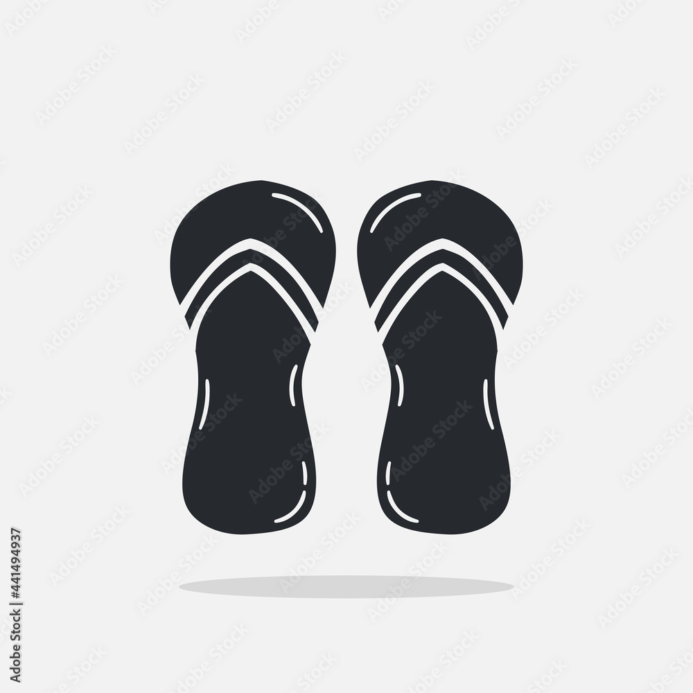 Hand drawn flip flops icon Design Template. Illustration vector graphic. doodle flip flops black glyph style isolated on white background. Summer vacation and leisure symbol. Hand drawn flip flops icon Design Template. Illustration vector graphic. doodle flip flops black glyph style isolated on white background. Summer vacation and leisure symbol.