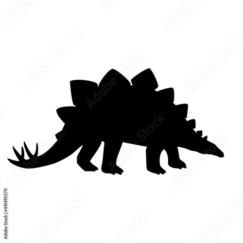 Stegosaurus, Silhouette Vector illustration. Thyreophoran . Isolated © MivtaDesign