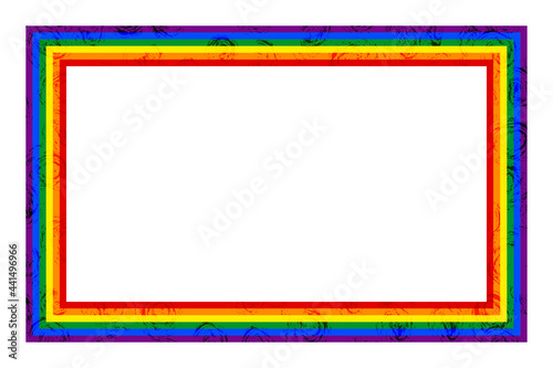 Flag LGBT icon, squared frame. Template design, vector illustration. Love wins. LGBT symbol in rainbow colors. Gay pride collection. Copy space