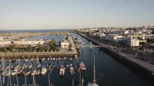 Lagos marina and Bensafrim River mouth. Yachts luxury lifestyle, Algarve. photo