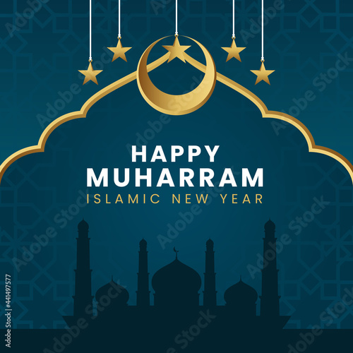 Happy muharram islamic new year greeting