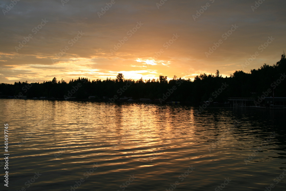 Sunset over Alberta Lake