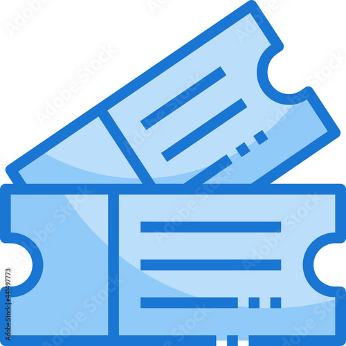 ticket blue line icon
