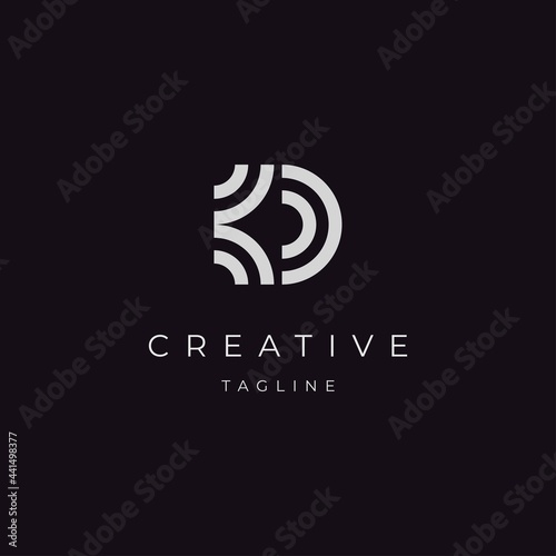 Initial letter D KD logo design inspiration vector template