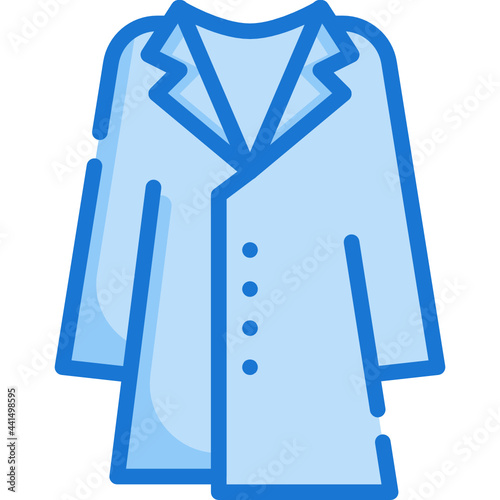overcoat blue line icon