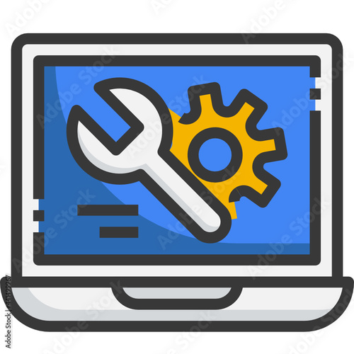 laptop color line icon