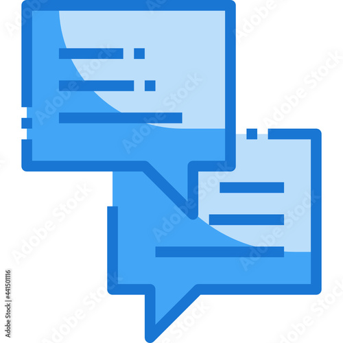 messages blue line icon