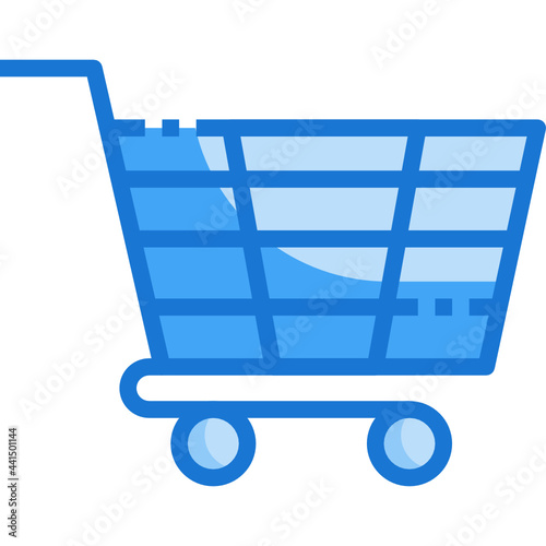 shopping cart blue line icon