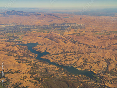 Aerial view of the Lake Del Valle