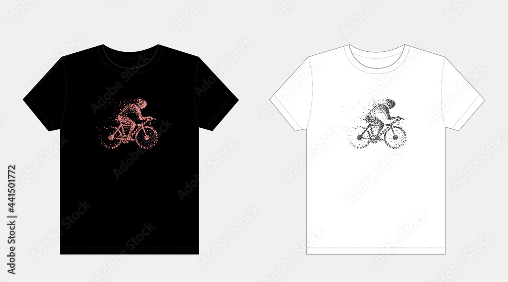 Naklejka premium Cyclist image, T-shirt graphic design,vector layered file.