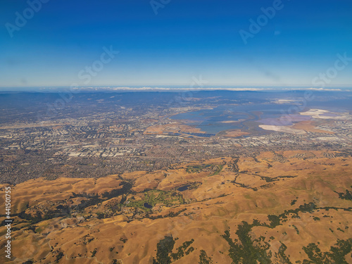Aerial view of the San Jose area and Ed R. Levin County Park