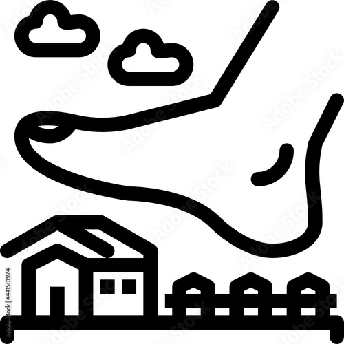 giant foot outline icon