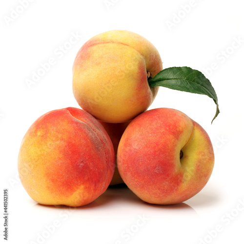 Fresh apricot fruits isolated on white background