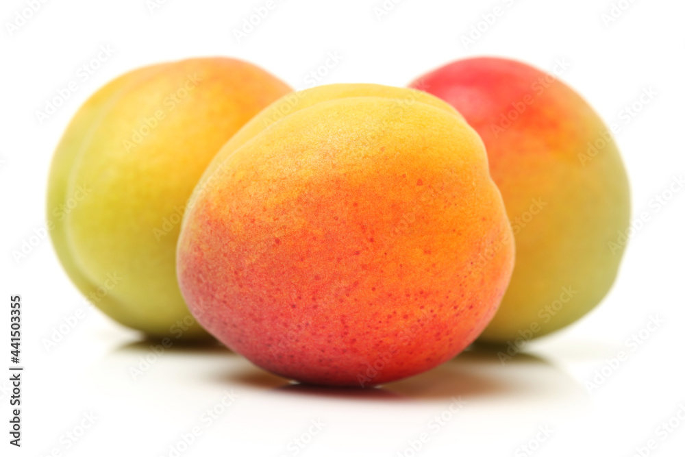 Fresh apricot fruits isolated on white background Fresh apricot fruits isolated on white background