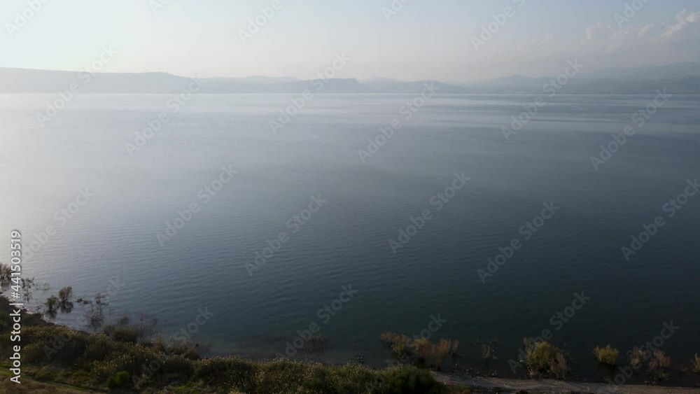 A panoramic video of the Sea of Galilee on a slightly cloudy day A panoramic video of the Sea of Galilee on a slightly cloudy day