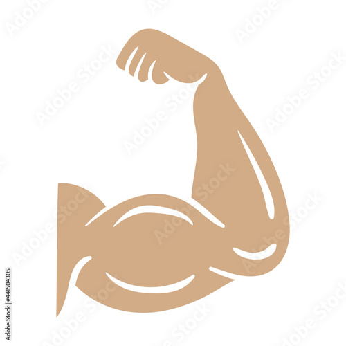 Bodybuilder arm icon design template vector