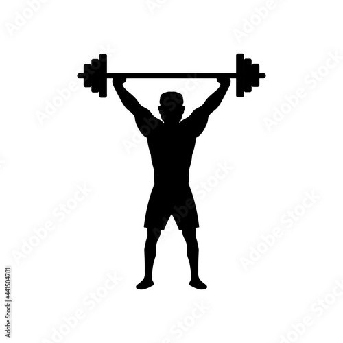 Deadlift barbell icon design template vector