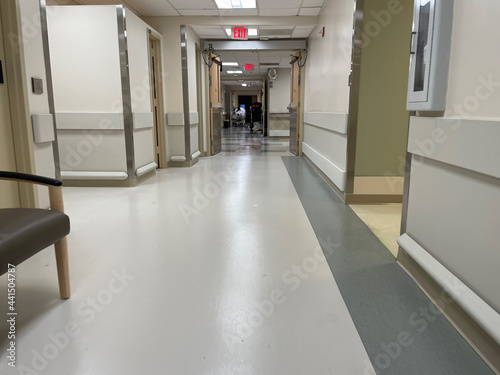 Interior hallway in a hospital