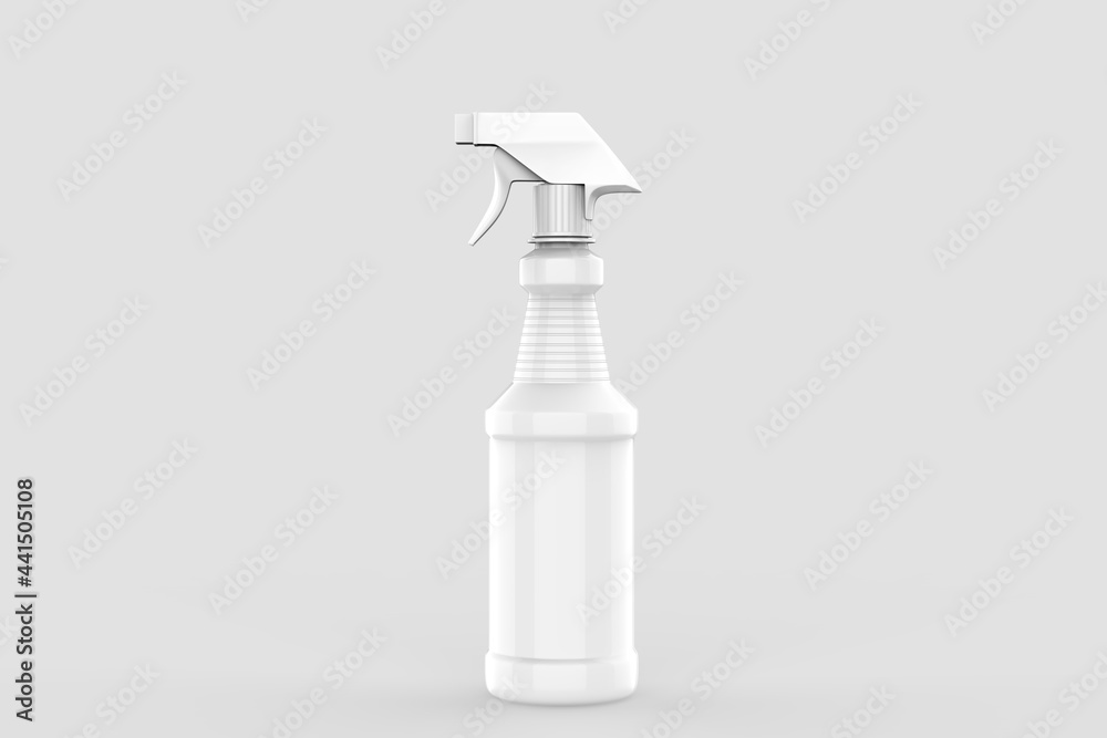 blank plastic spray detergent bottle isolated on white background. Packaging template mockup collection. With clipping Path included. 3d illustration  - obrazy, fototapety, plakaty 
