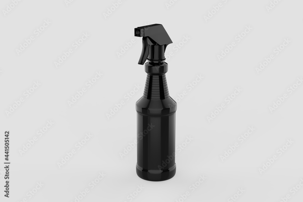 blank plastic spray detergent bottle isolated on white background. Packaging template mockup collection. With clipping Path included. 3d illustration 