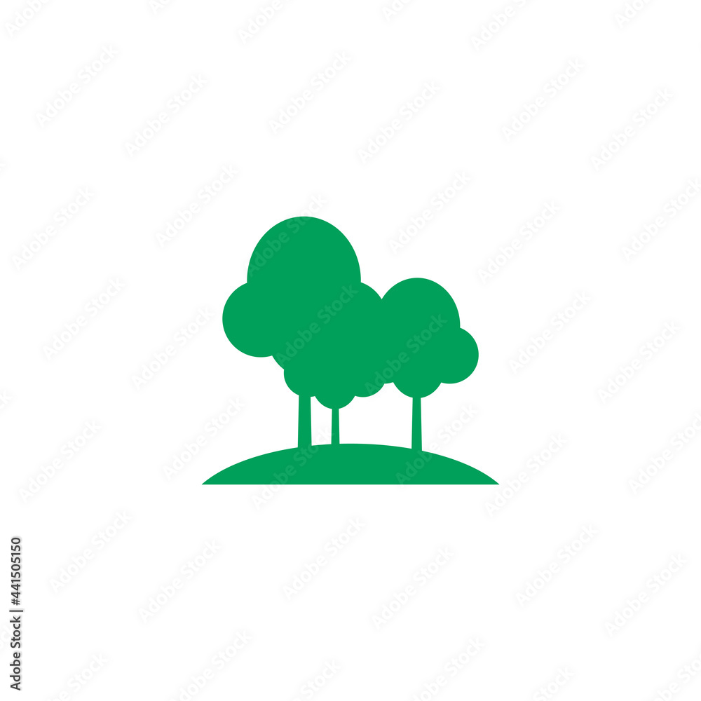 Green trees icon design template vector isolated Green trees icon design template vector isolated