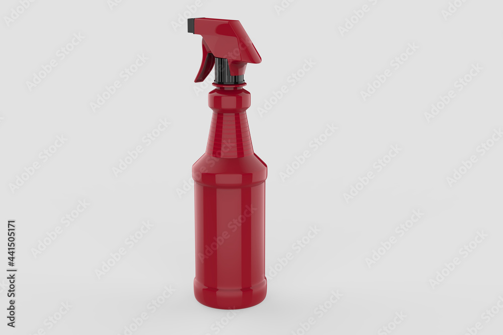 blank plastic spray detergent bottle isolated on white background ...