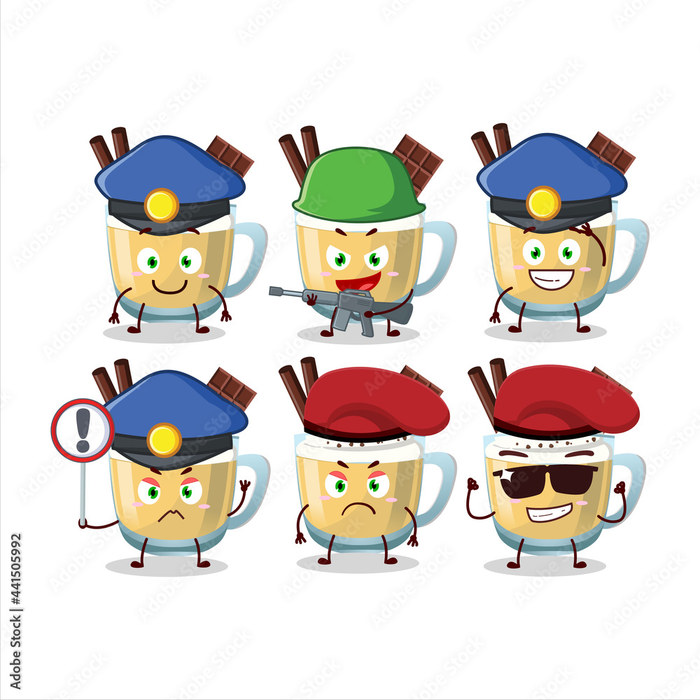 A dedicated Police officer of eggnog mascot design style
