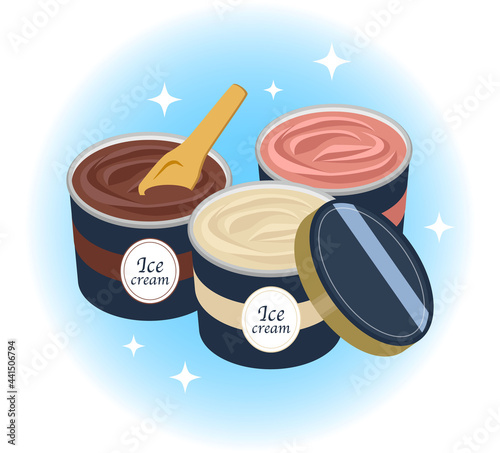 高級なアイスクリームのイラスト　ジェラート　お取り寄せ　テイクアウト