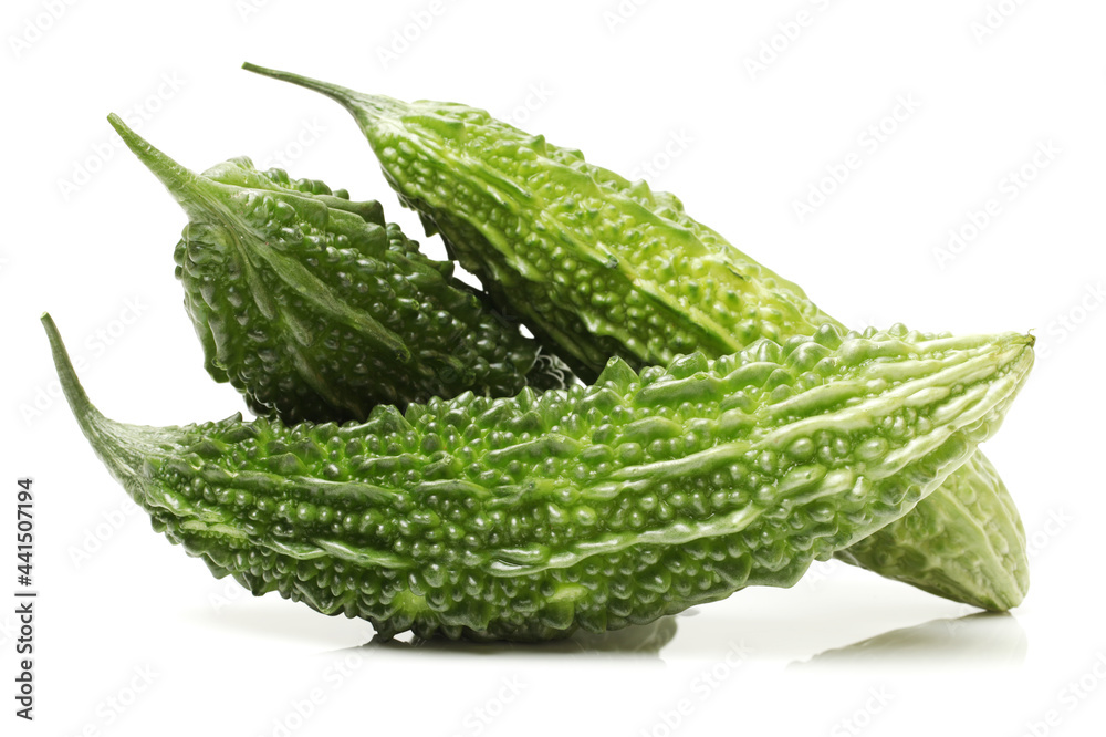  Bitter melon on white background