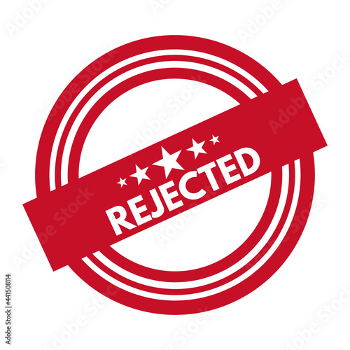 Rejected red stamp, label on white background..Vector illustration.