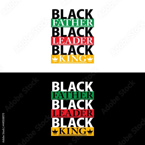 Black Father Black Leader Black King Vector Illustration.