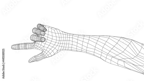 Human hand point with finger. Vector © cherezoff