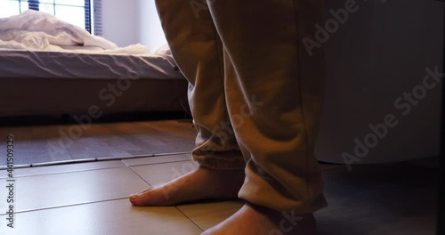 A woman goes to the toilet and sits on the toilet.The process of defecation. Toilet at home. Healthy bowel movements in the morning.